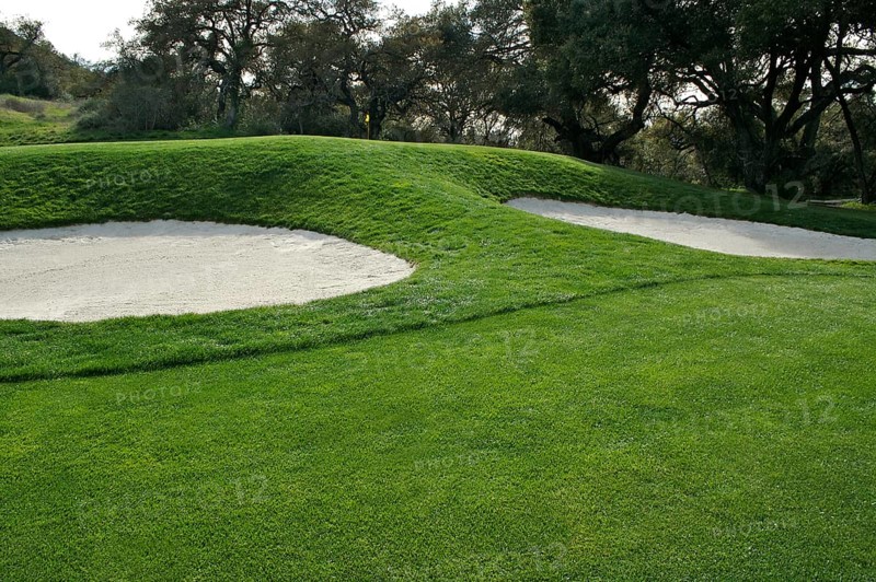 Abstract of golf course bunkers on a spring day