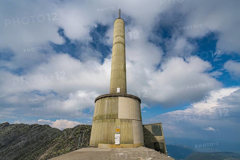 Summit installation on Gausta or Gaustatoppen highest mountain in Norway