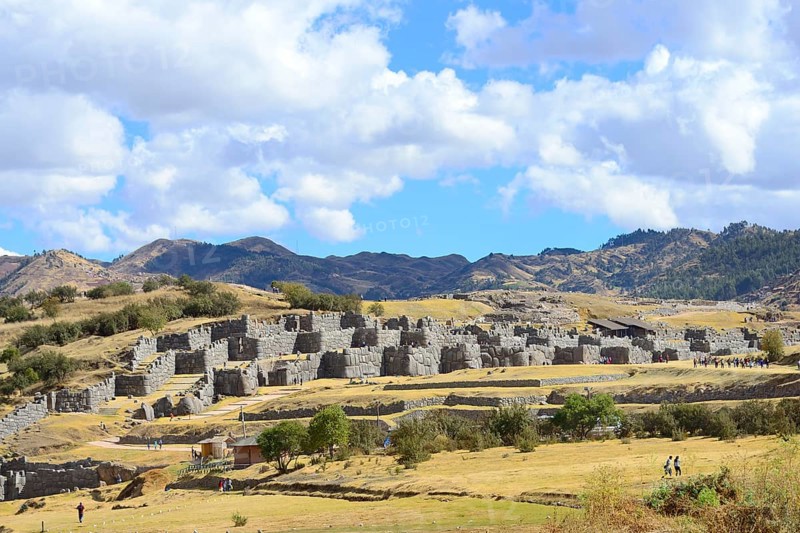 Fortress walls of the Inca ruins Sacsayhuaman