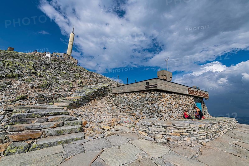 Summit installation on Gausta or Gaustatoppen highest mountain in Norway