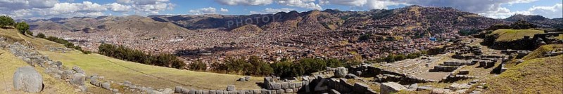 View from the Inca ruins Sacsayhuaman to the city