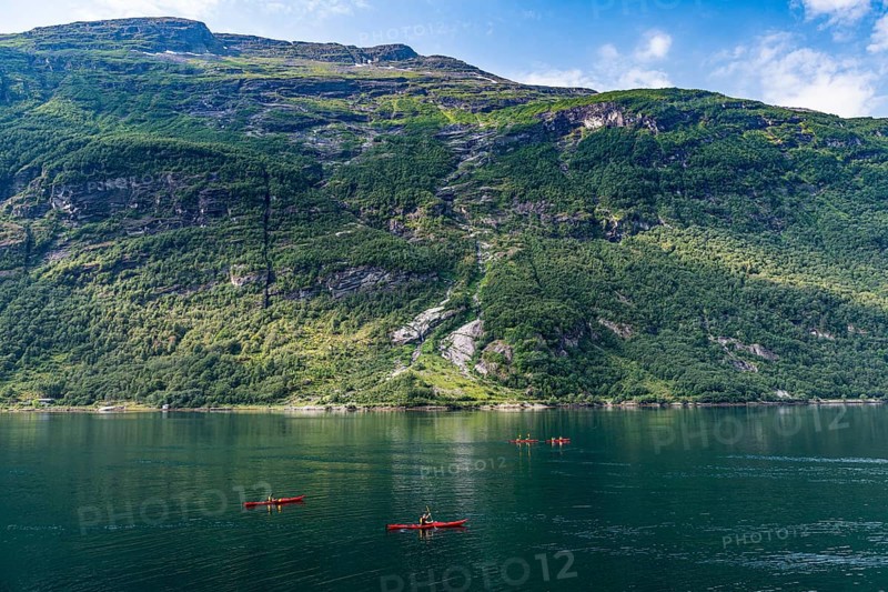 Kayakers in Geirangerfjord