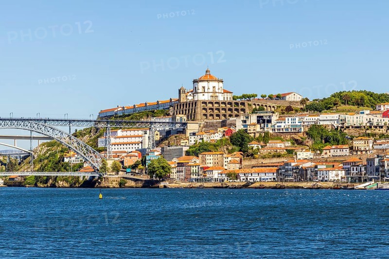 A historic and modern architecture of Vila Nova de Gaia over Douro River