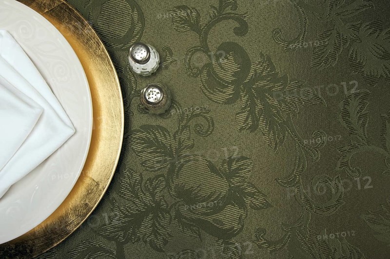 Silk background and plate setting overhead