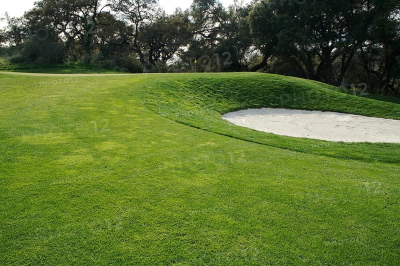 Abstract of golf course bunkers on a spring day