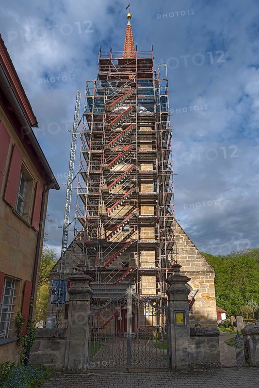 Tower scaffolding of the St. Egidien Church