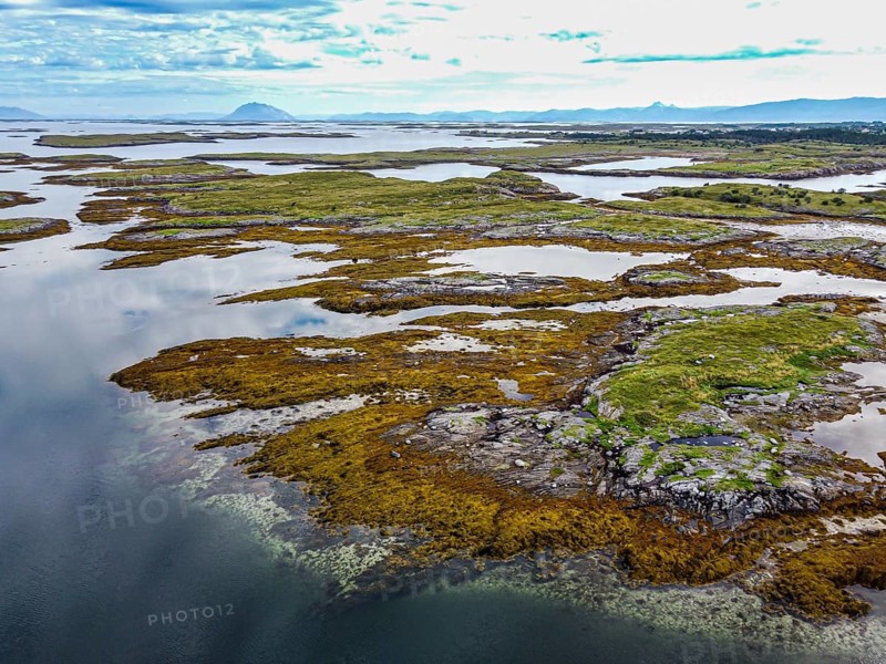 Aerial of the rugged coastline of the Unesco world heritage site