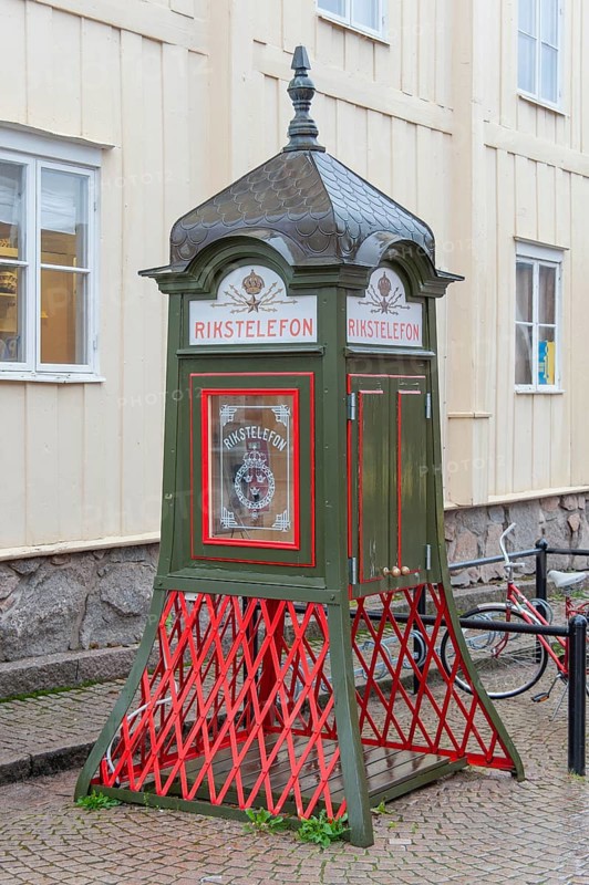 Old Swedish telephone box Rikstelefon in Vimmerby