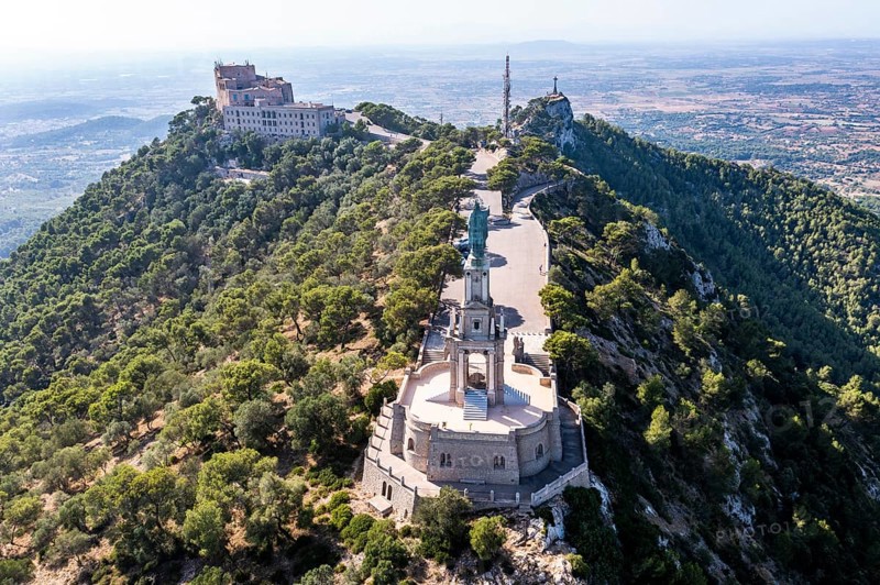 Aerial view Santuari de Sant Salvador monastery