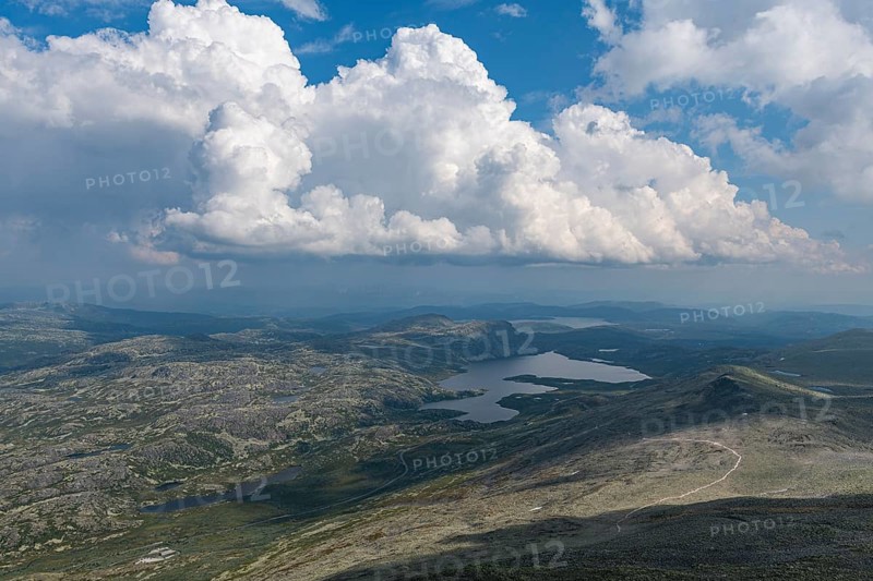 Mountain scnerey around Gausta or Gaustatoppen highest mountain in Norway