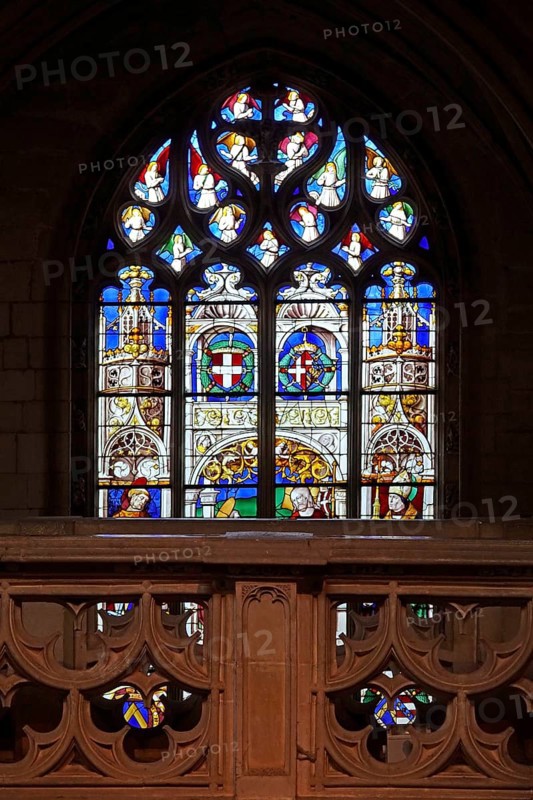 View from the rood screen on leaded glass windows