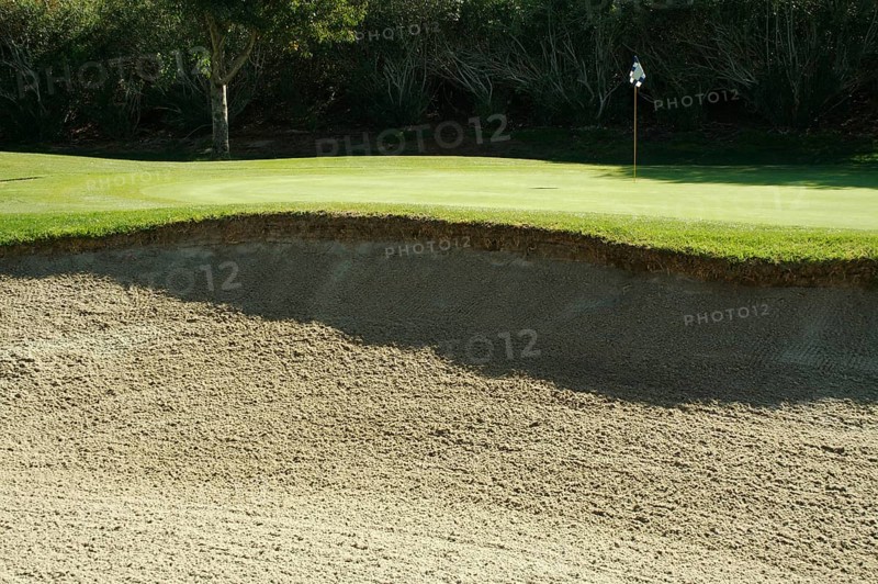 Abstract of golf course bunkers on a spring day
