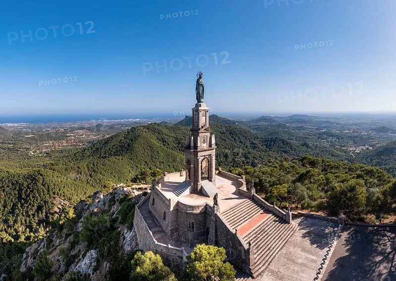 Aerial view Santuari de Sant Salvador monastery