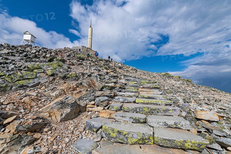 Summit installation on Gausta or Gaustatoppen highest mountain in Norway