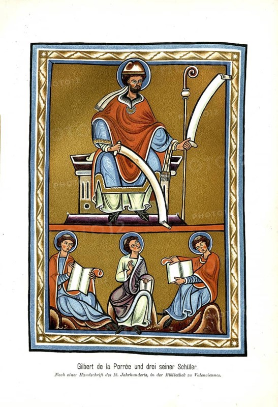 Gilbert of Poitiers and three of his pupils