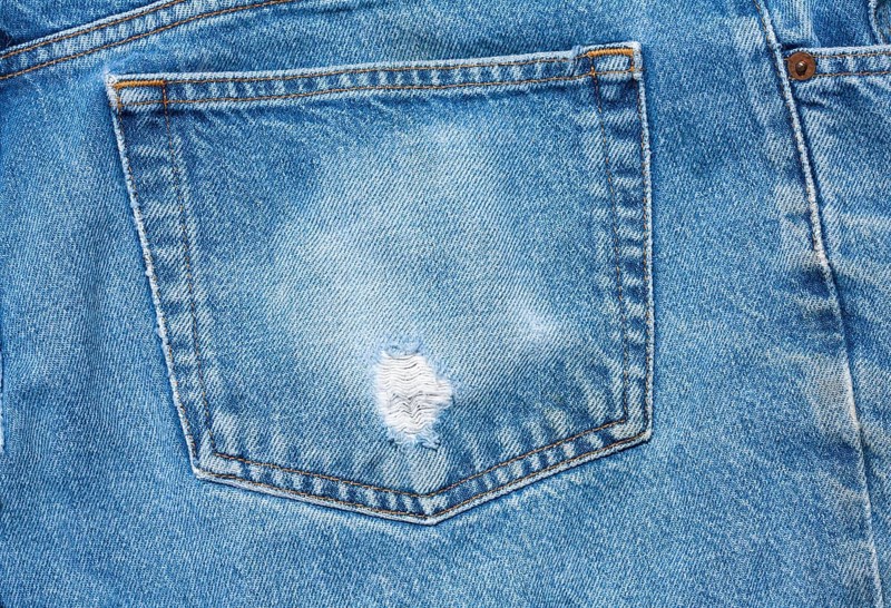 Old worn blue jeans