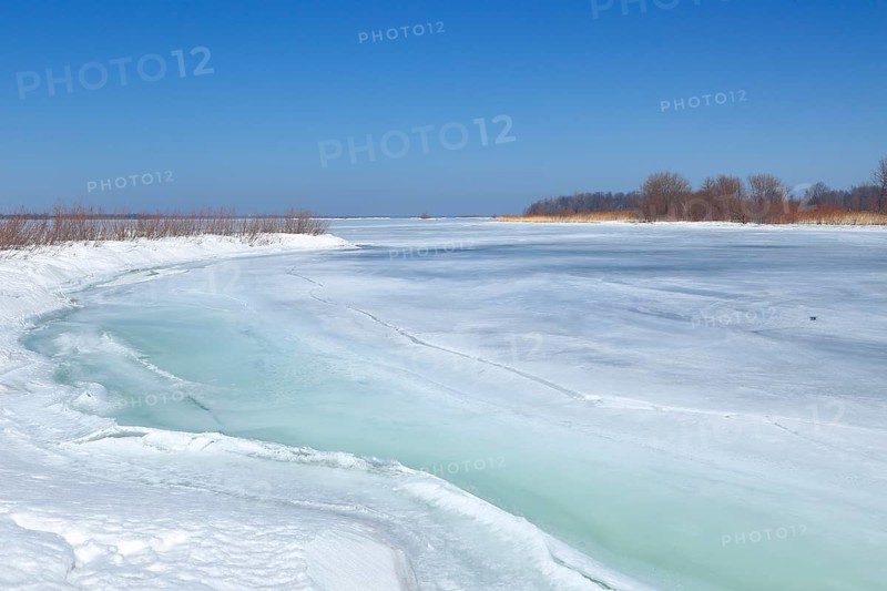 Frozen lagoon in the Saint Lawrence River