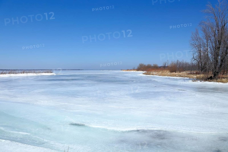 Frozen lagoon in the Saint Lawrence River
