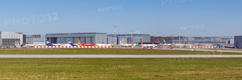 Aircraft at Airbus plant Hamburg Finkenwerder