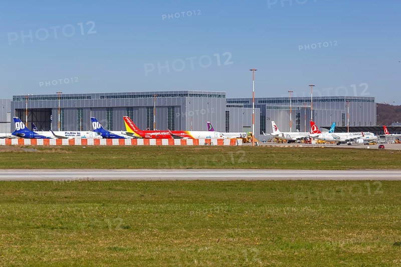 Aircraft at Airbus plant Hamburg Finkenwerder
