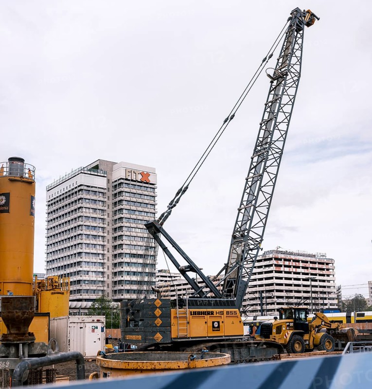 Construction site D3 after partial demolition of the base buildings of the Hotel Park Inn at Alexanderplatz