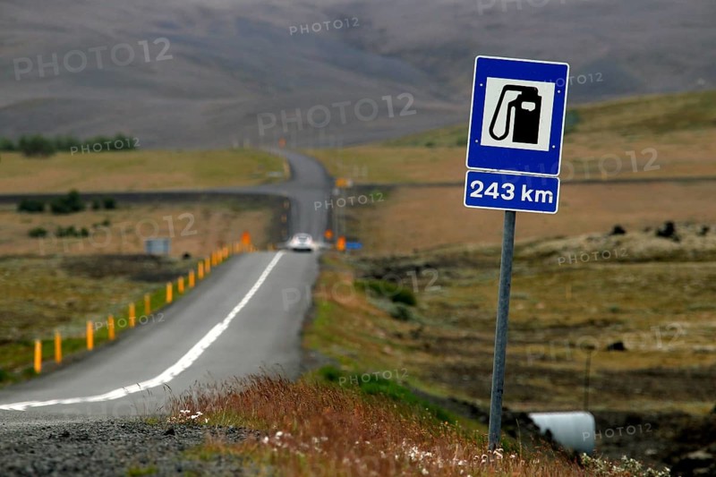 Traffic sign next gas station