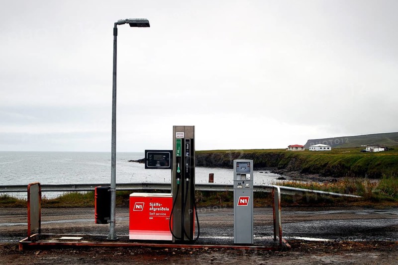 Gas station at the Atlantic Ocean