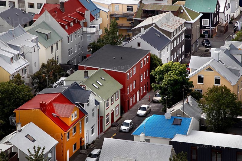 View from the tower of Hallgrimskirkja to the city