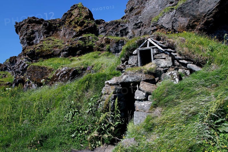 Grass sod house