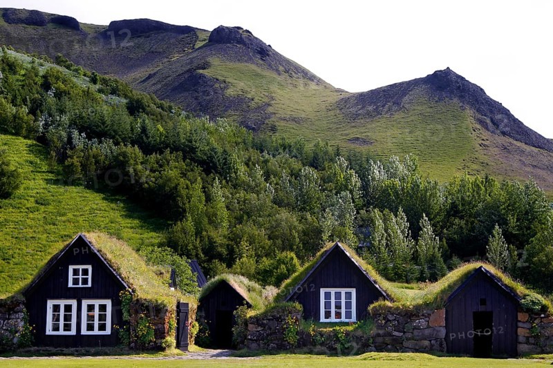 Grass sod houses