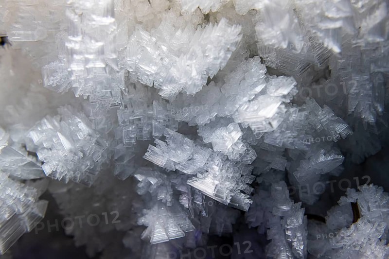 Ice crystalls close up in the underground permafrost tunnelsin the Melnikov Permafrost Institute