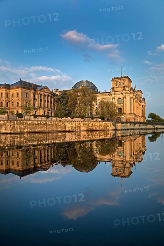 Reichstag with Spree river in morning light