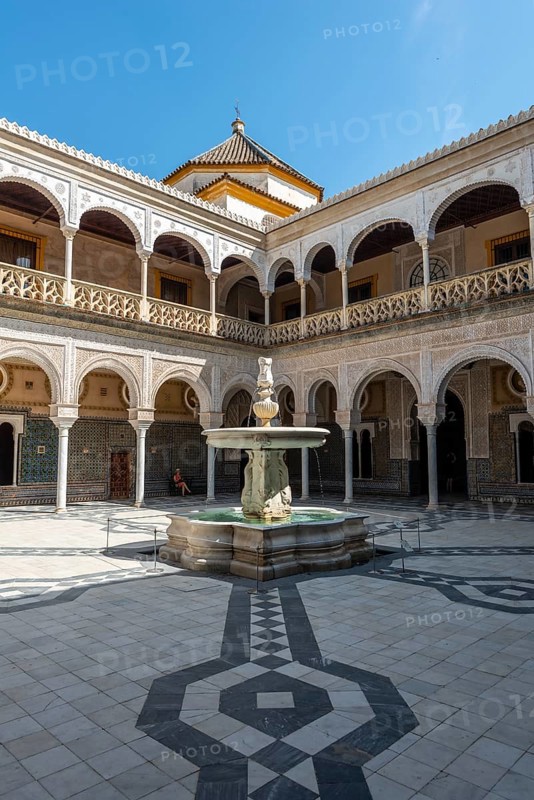Inner courtyard with archways and fountain