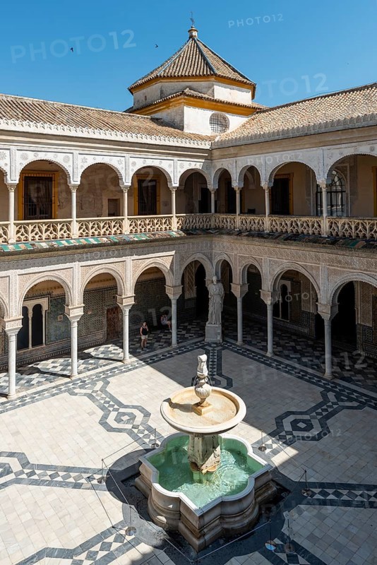 Inner courtyard with archways and fountain