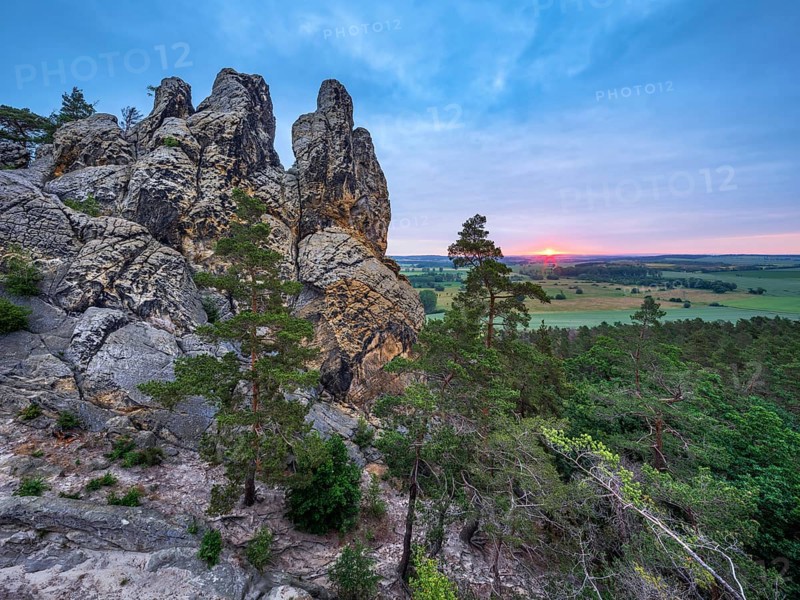 Rock formation Hamburger Wappen at sunrise