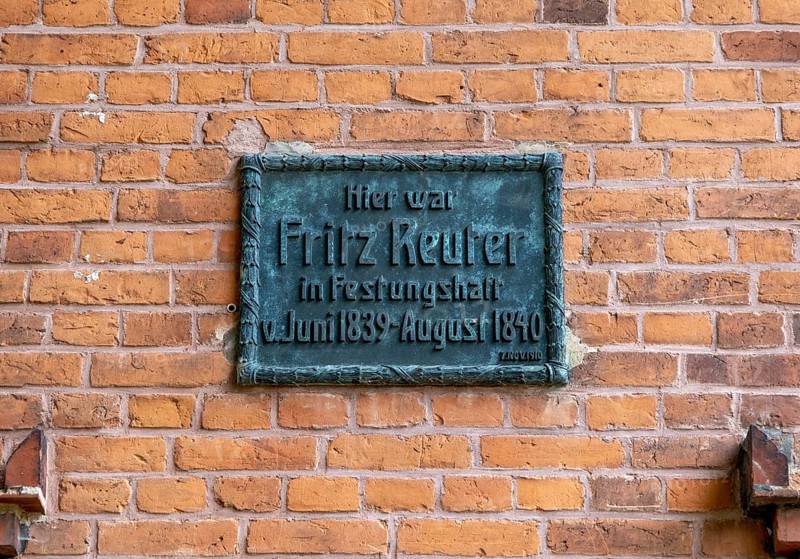 Commemorative plaques for Fritz Reuter and the March Revolution 1848 at Doemitz Fortress