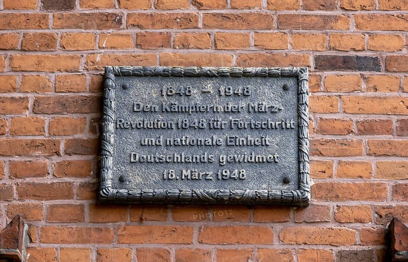 Commemorative plaques for Fritz Reuter and the March Revolution 1848 at Doemitz Fortress