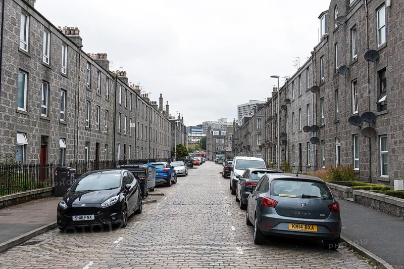 Uniform grey granite houses