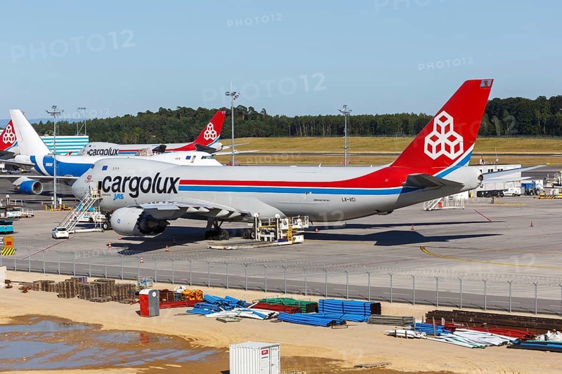 A Boeing 747-8F aircraft of Cargolux with registration LX-VCI at Luxembourg airport