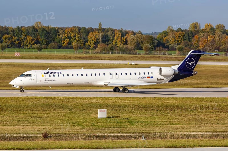 A Bombardier CRJ-900 of Lufthansa CityLine with the registration D-ACNN at Munich Airport