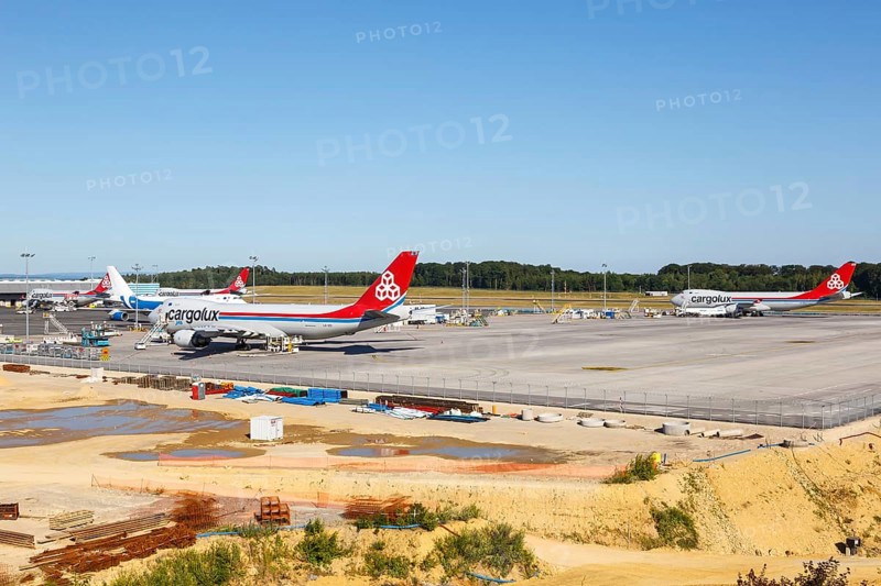 Boeing 747-8F aircraft of Cargolux with registration LX-VCI at Luxembourg airport