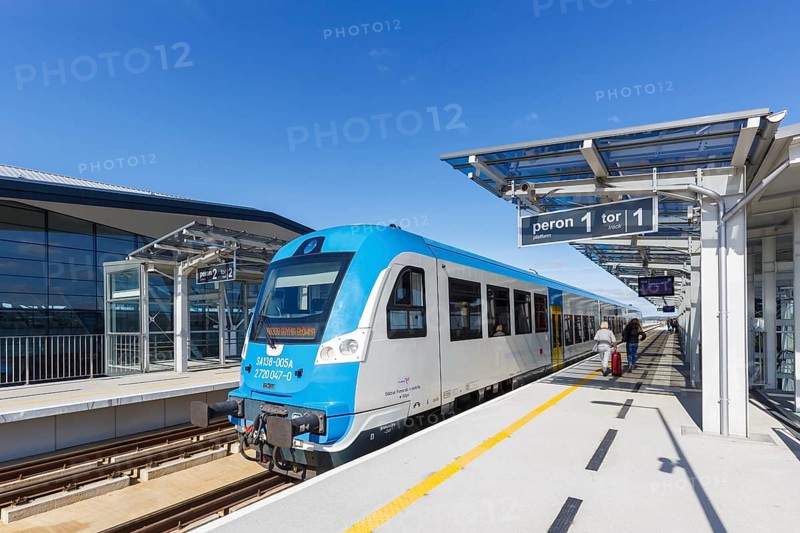 Regional train in the station of Gdansk Gdansk Airport