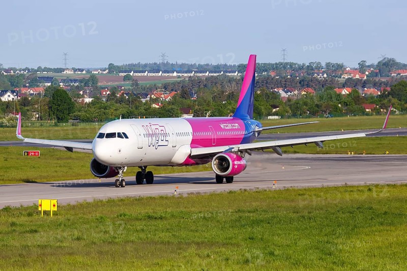 An Airbus A321 aircraft of Wizzair with registration number HA-LXF at Gdansk Gdansk Airport