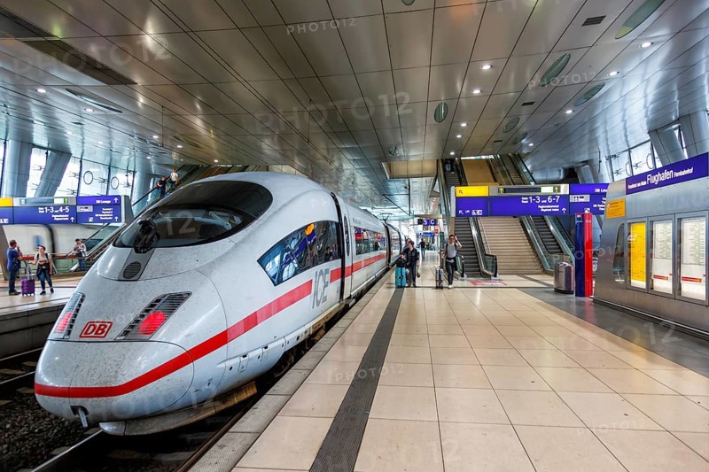 ICE train in the station of Frankfurt Airport