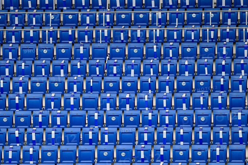 Empty rows of seats