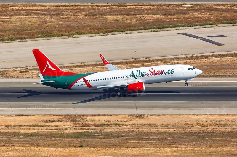 An AlbaStar Boeing B737-800 with the registration EC-MTV takes off from Palma de Majorca Airport