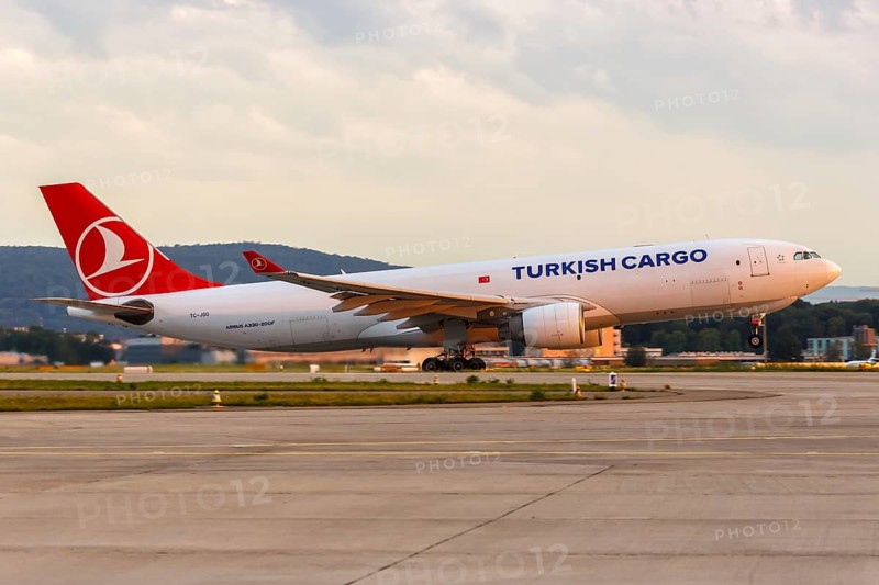 An Airbus A330-200F aircraft of Turkish Cargo with registration TC-JOO at Zurich Airport