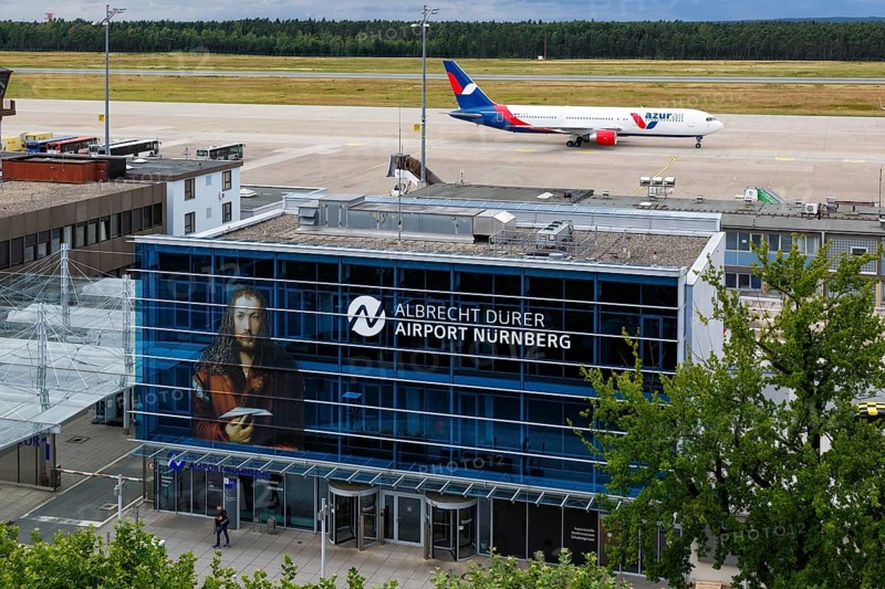 A Boeing 767-300ER aircraft of Azur Air with registration D-AZUB at Nuremberg Airport