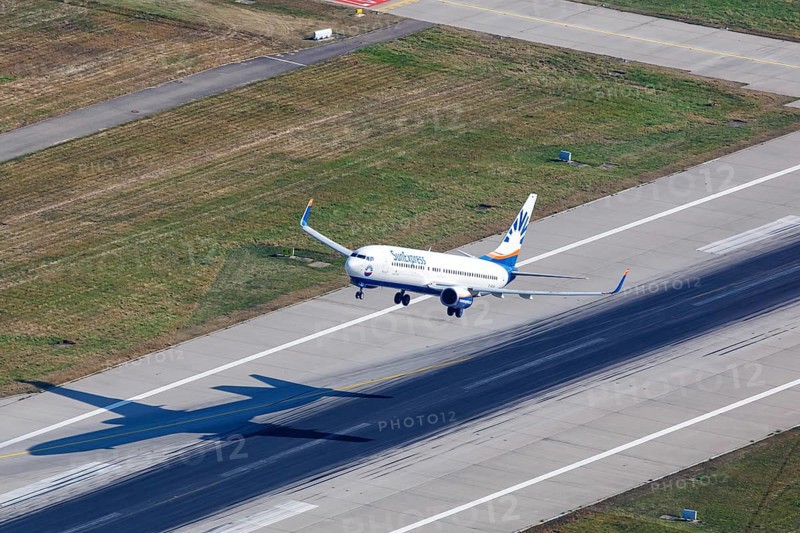 A SunExpress Boeing 737-800 with the registration D-ASXA takes off from Stuttgart Airport