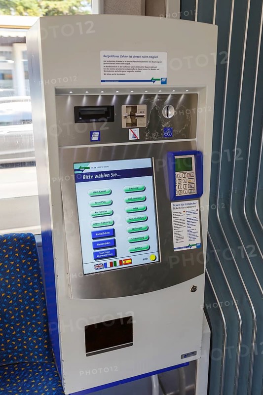 Tram tram ticket vending machine tickets public transport local traffic in Kassel